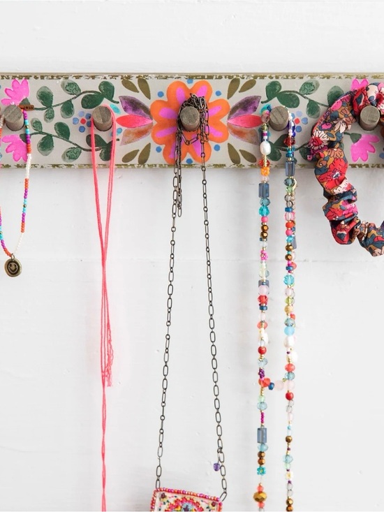 NATURAL LIFE Jewelry - NATURAL LIFE Floral Wall Hook Rack-Pink Flower